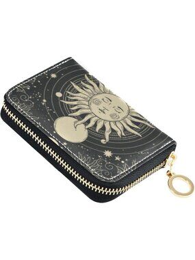 Women's Bohemian RFID Leather Accordion Credit Card Holder Zipper Wallet